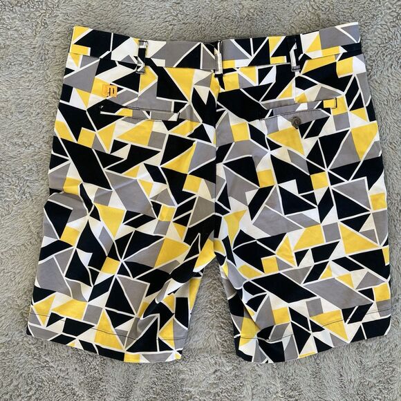 Loudmouth Men’s Ice Pick Golf Shorts Geometric Print Yellow Black Gray Size 38 - Picture 4 of 4